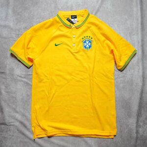 Vintage Nike Brazil World Cup League Soccer Futbol Polo Jersey - Men’s Medium